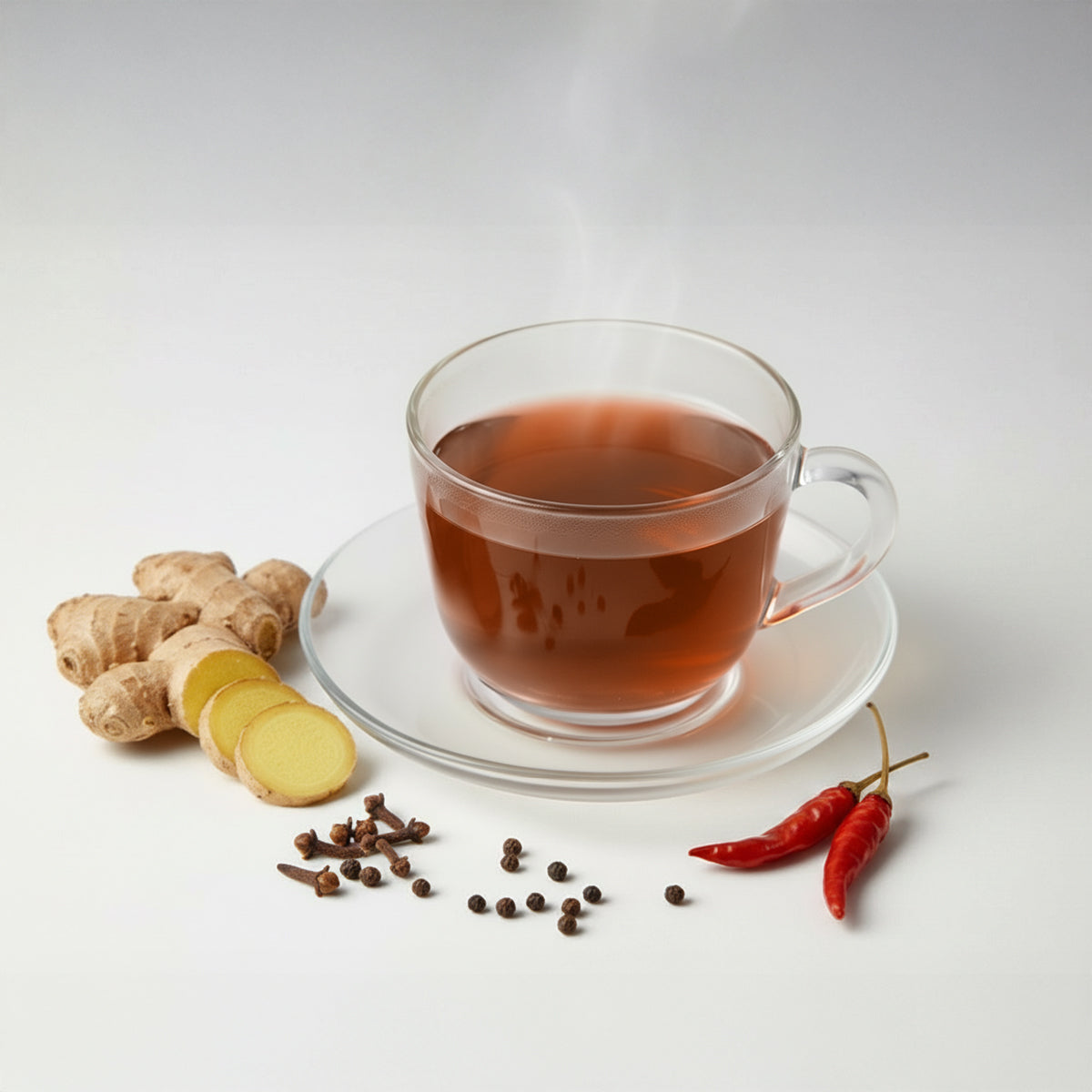 Freshly brewed Dakshin Bold & Aromatic Smoky Black Tea with warming spices