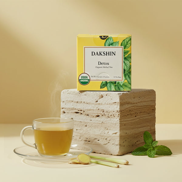 Cleanse & Renew Organic Detox Tea by Dakshin with natural herbs for cleansing