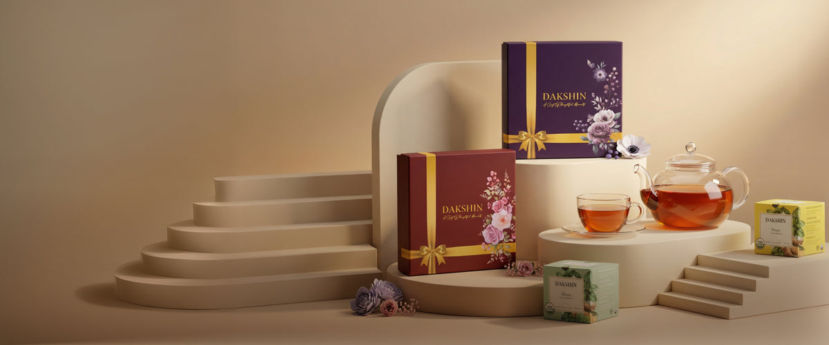 Tea gift box by Dakshin featuring a curated selection of premium teas