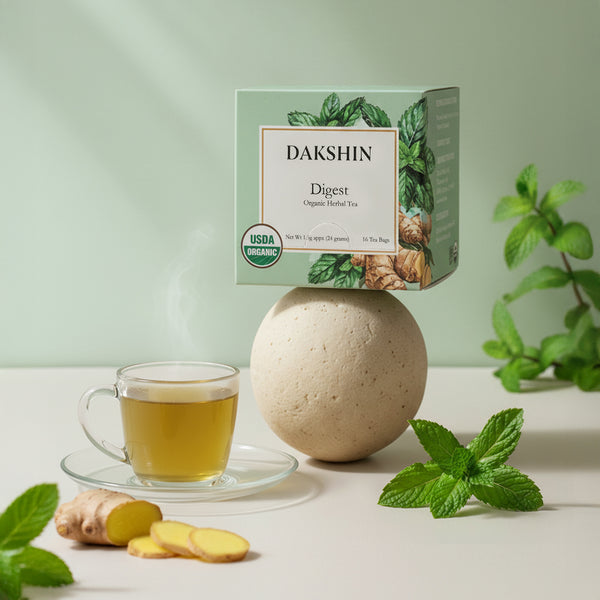 Gut Relief Organic Digest Herbal Tea by Dakshin with natural herbs for better digestion