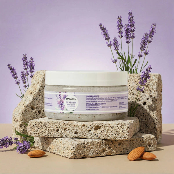 Dakshin Serenity lavender body scrub with calming natural ingredients